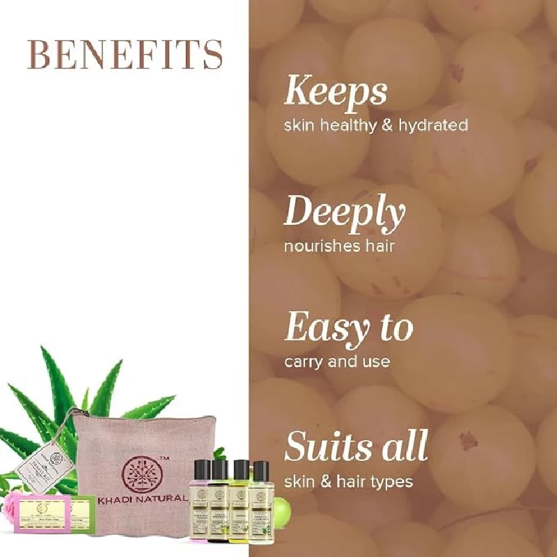 Khadi Natural Travel Kit All in one Travel kit with Jute Bag, 270 g-2.webp